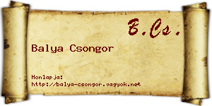 Balya Csongor névjegykártya
